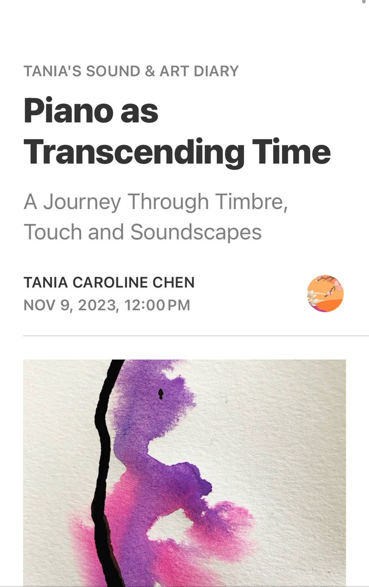 taniachen's tweet photo. "Time and Space are modes by which we think and not conditions in which we live" - Albert Einstein. Read about my piano journey &amp; exploring timelessness through sound, below. Subscribe if you'd like to read my work regularly! ✨

https://t.co/nlvgfl2akp https://t.co/4cfOHGBogM