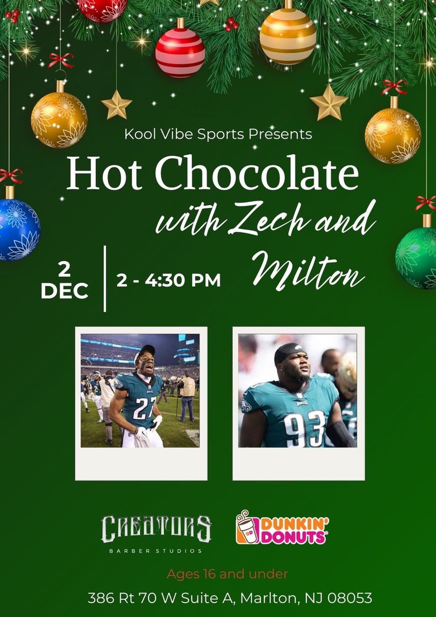 Let’s Enjoy and have fun with Zech & Milton On December 2nd!!(If need any additional information)feel free to reach out