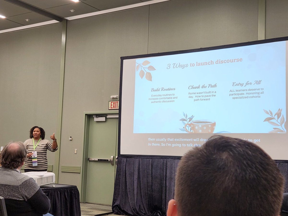 TeachWithHonore's tweet photo. Learning about student discourse from @MrsRay_NBCT this morning! 😍 #NCTE23 https://t.co/ulnaKGzm3P