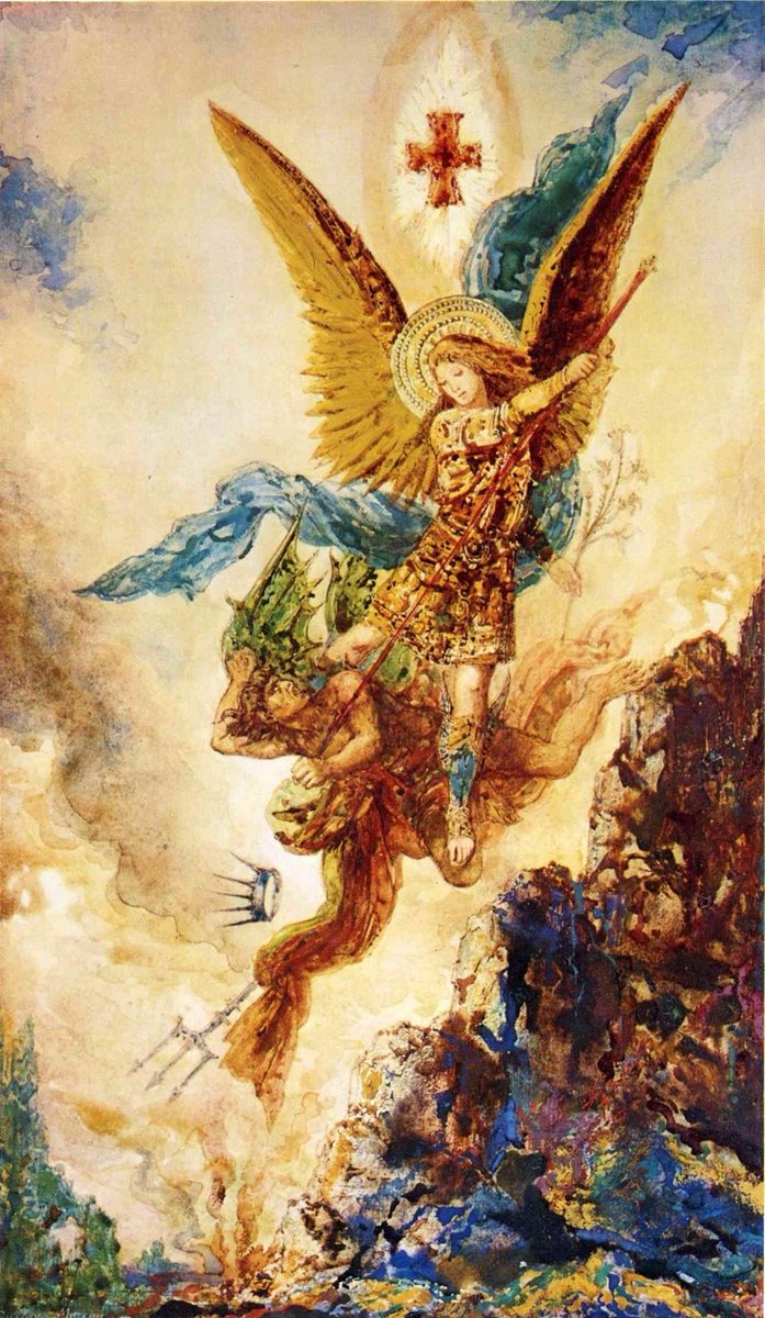 Saint Michael Vanquishing Satan
#GustaveMoreau 1882