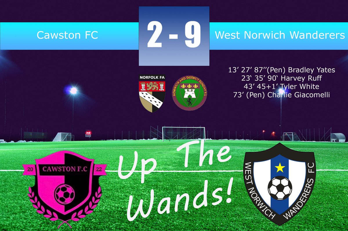 A terrific 1st half from the lads, slow start to the 2nd but kudos to Cawston for coming out really brightly. What a team we have! Thanks again to our fantastic travelling support, up the Wands! ⚽️💙🖤
#football #ndsl #sundayleague