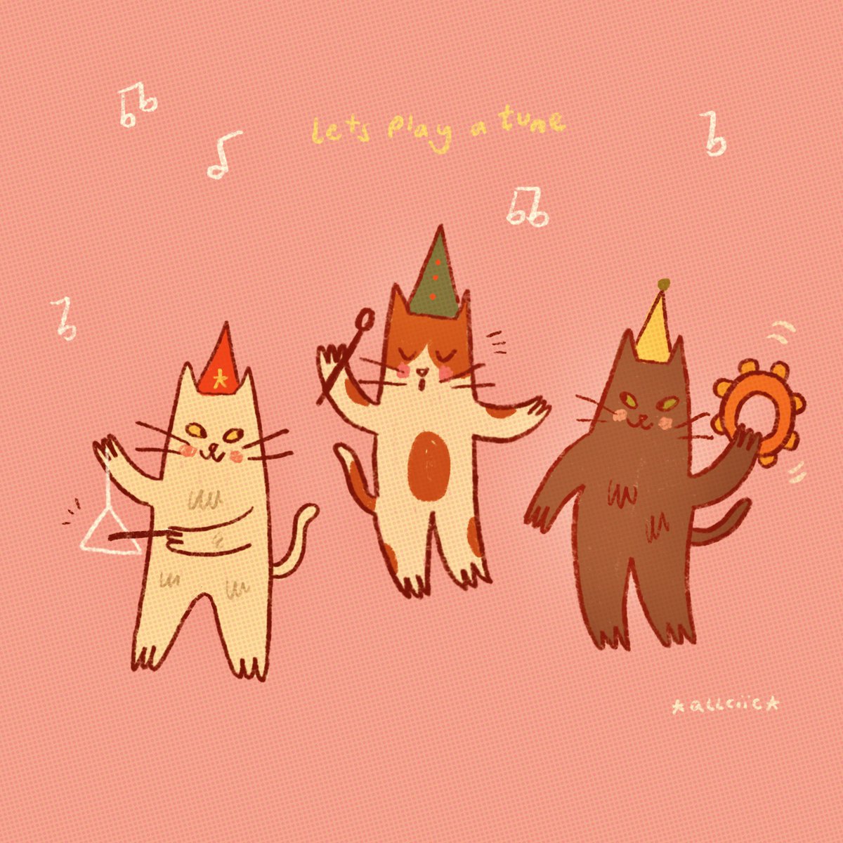 cat party hat pink background musical note no humans simple background hat  illustration images