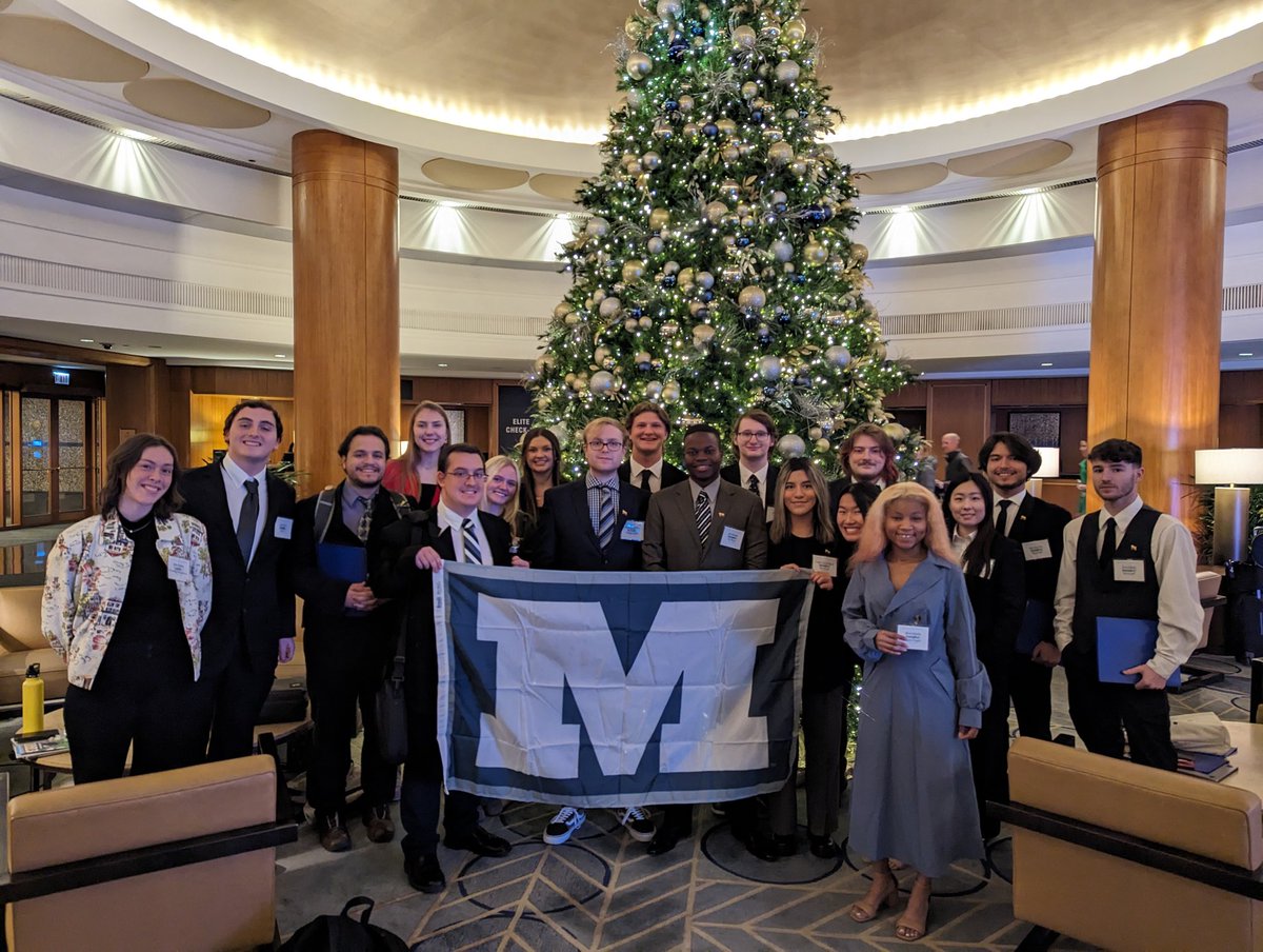 proflauradean's tweet photo. Almost our entire 19 person delegation from @MillikinU representing Ecuador and Cyprus @AMUNchicago! Looking forward to four days of diplomacy debating the world's most pressing political issues! #AMUN2023 #PerformanceLearning https://t.co/152bKIakEA