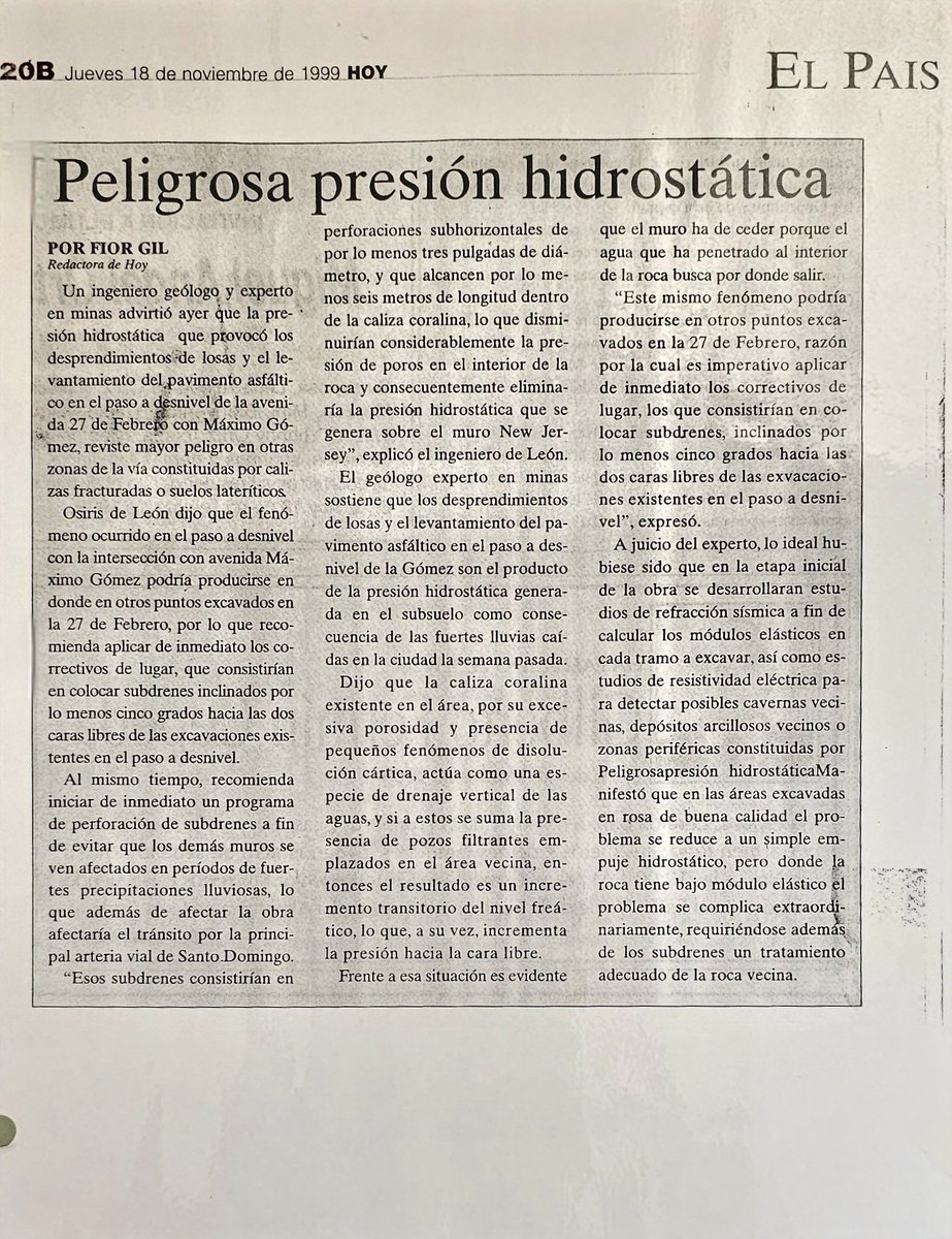 Osirisdleon's tweet photo. Para ilustración de chismosos que quisieron acabarme por mis declaraciones sobre causas del colapso de ayer del paramento noroeste del paso a desnivel 27 Febrero/MGómez, y mención que hice del fallo de 1999, comparto mis declaraciones de 1999 y las del Secretario de OP de 1999. https://t.co/565DMjLEPz