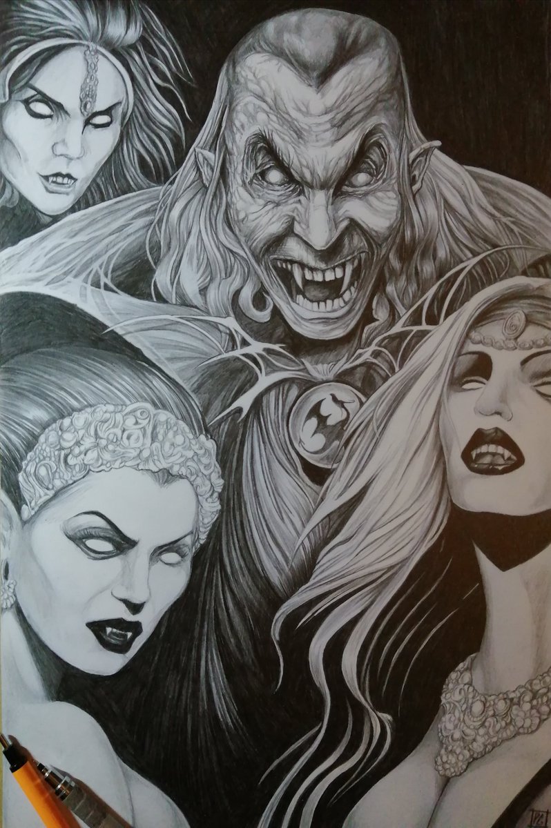 PeterGilmoreArt's tweet image. This weekend, for my own amusement, I drew Dracula and his concubines.
I'll scan it and color it soon.
Might be one for the artbook, when I get around to it.
Meanwhile, check out Super Dead 2 by @WartTheWizard &amp;amp; myself-
comicsavalon.com/products/super…
#horror #Comicsgate #horrorart