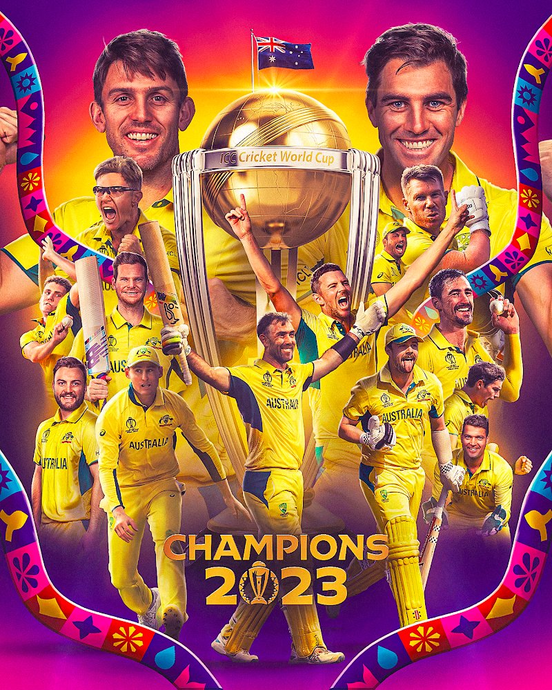 Aizaz Cheema (@aizazcheema) on Twitter photo Winning 9 matches in a trout winning the final Convincingly Total Dominence from #Australia Congratulations <a href="/CricketAus/">Cricket Australia</a> #AUSvIND #CWC23Final Winning 9 matches in a trout winning the final Convincingly Total Dominence from #Australia Congratulations <a href="/CricketAus/">Cricket Australia</a> #AUSvIND #CWC23Final
