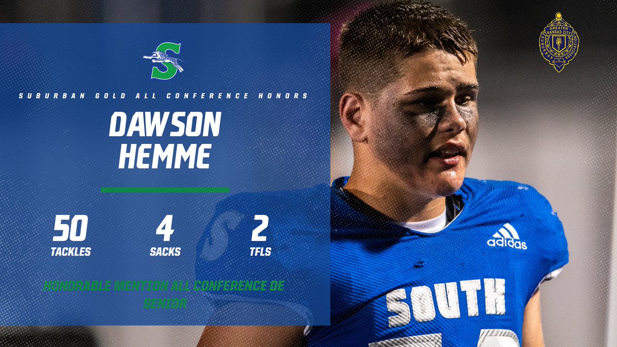 Blue Springs South Football (@jaguarsbss) on Twitter photo Congrats to Senior DE <a href="/DawsonHemme/">Dawson Hemme</a> on earning HM All Conference honors! Had a great Senior season anchoring the DL. #DEAL #190lbWrestler <a href="/bssjaguars/">Blue Springs South Jaguars</a> Congrats to Senior DE <a href="/DawsonHemme/">Dawson Hemme</a> on earning HM All Conference honors! Had a great Senior season anchoring the DL. #DEAL #190lbWrestler <a href="/bssjaguars/">Blue Springs South Jaguars</a>