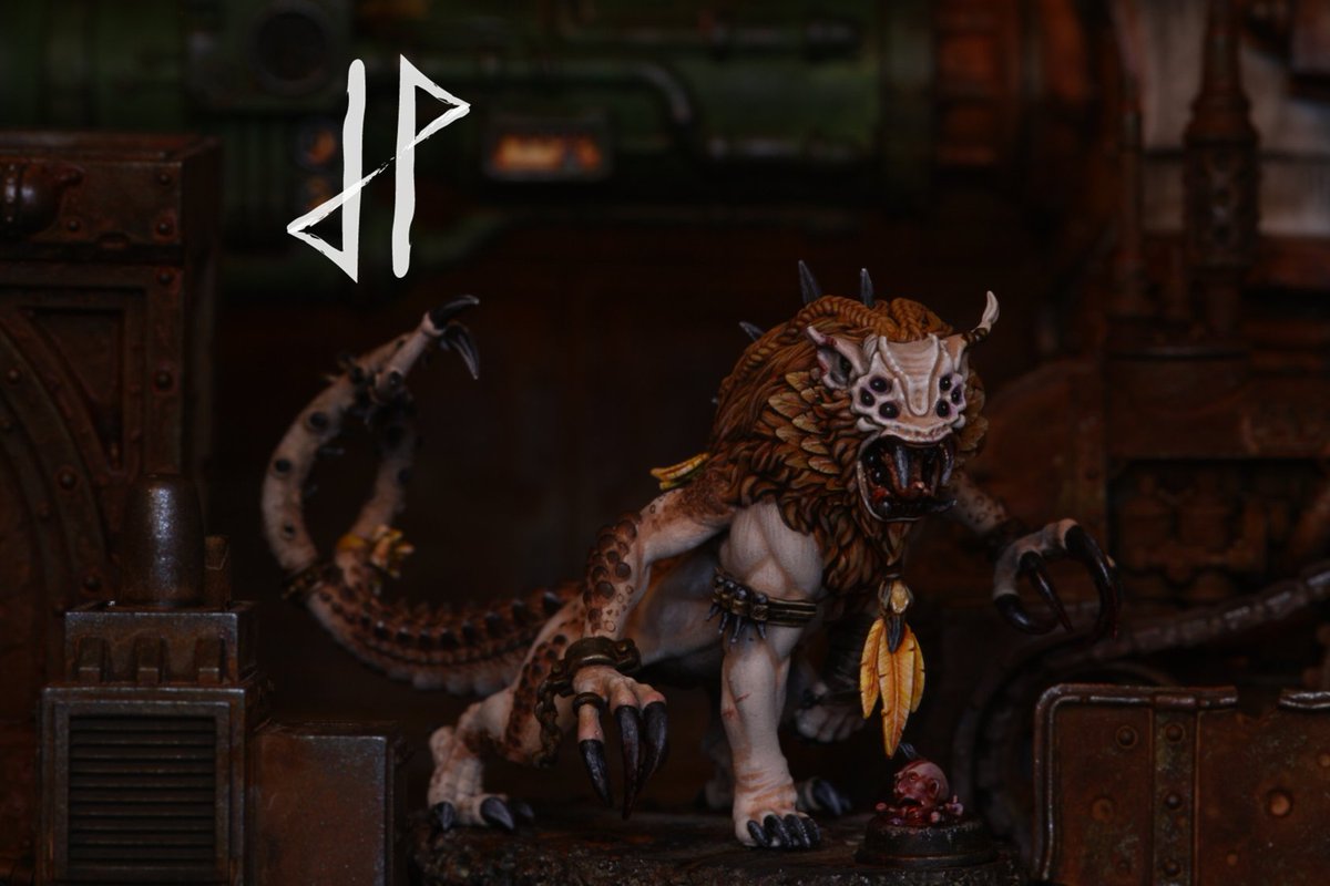JPMiniatures's tweet photo. Absolutely phenomenal #khimerix (from Huraken over on Instagram) for my Escher gang. I have to say this was a genuine pleasure to paint. Go check out his stuff if you haven't already!

#hotinthehive #necromunda #houseofblades #escher #houseescher #underhive #sump #brute https://t.co/G3RxuNblye
