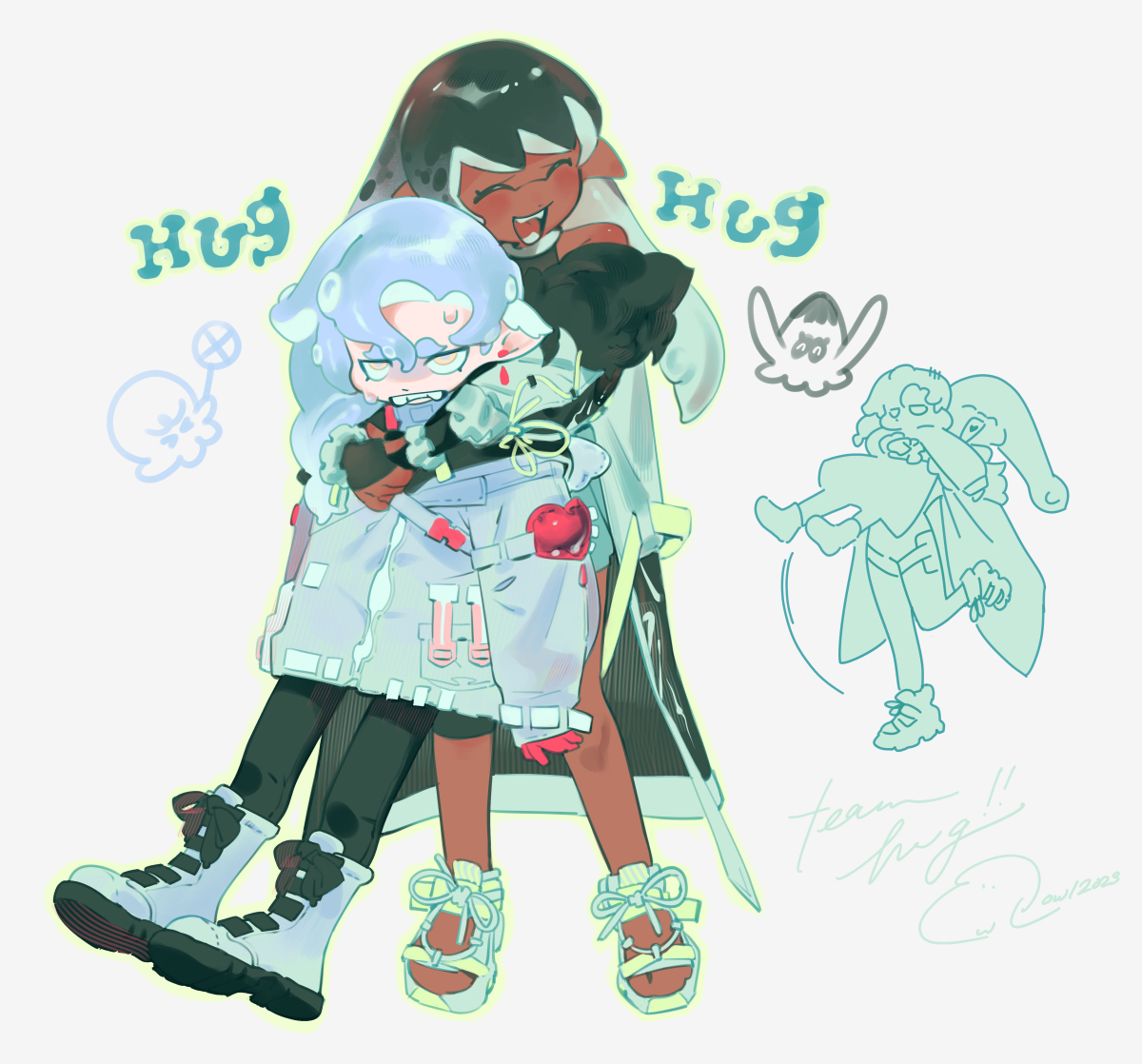 「remember to hug the homies when splatfes」|owl 6.3🌜sakuracon 2624のイラスト