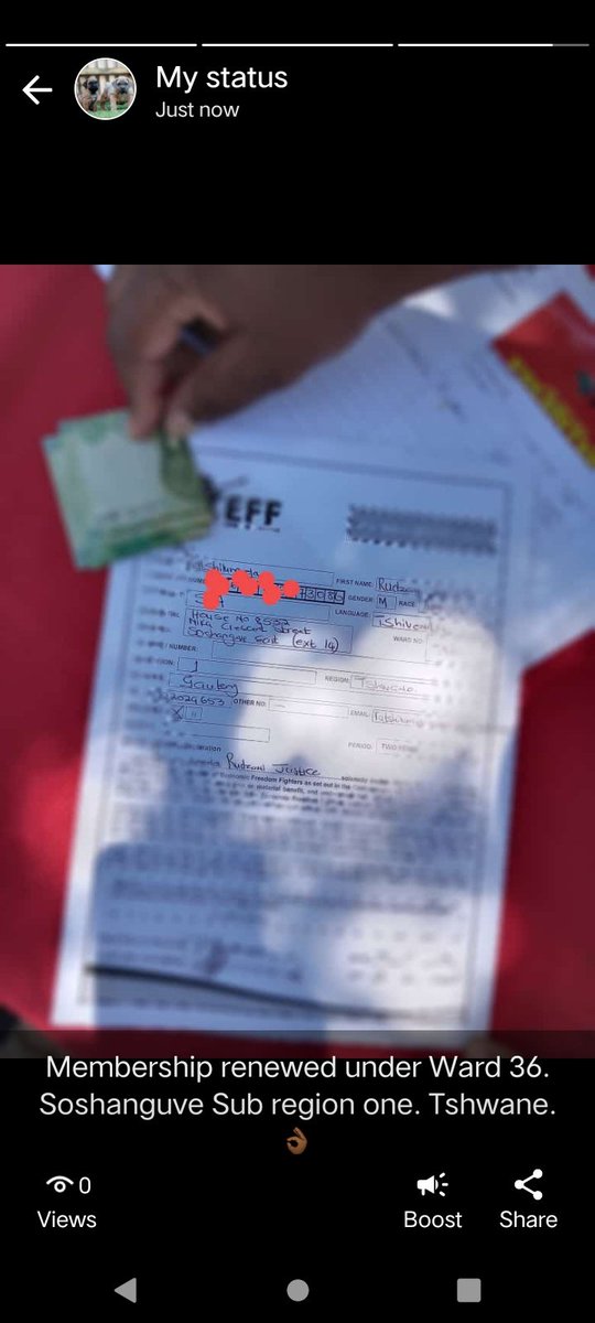 Rudzani04's tweet photo. Membership renewed under ward 36, Soshanguve East Sub region 1 Tshwane. The future is EFF. https://t.co/R7TXzx1H1l