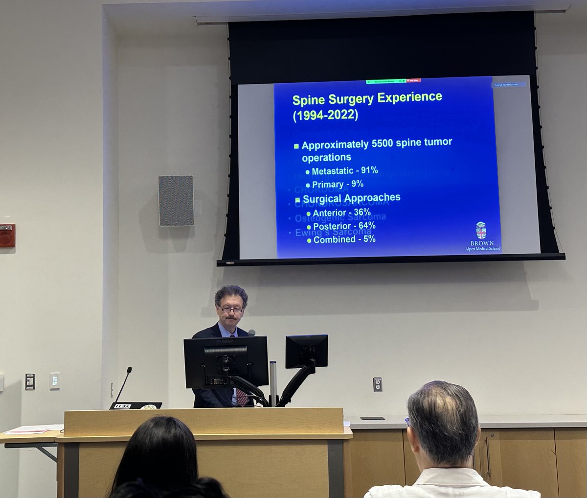 UMDNeurosurgery's tweet image. It was a pleasure to host Dr. Ziya Gokaslan from @BrownNSGY for our 2023 Ibrahimi Lecture. Great overview of cervical, lumbar and sacral approaches for chordoma resection!