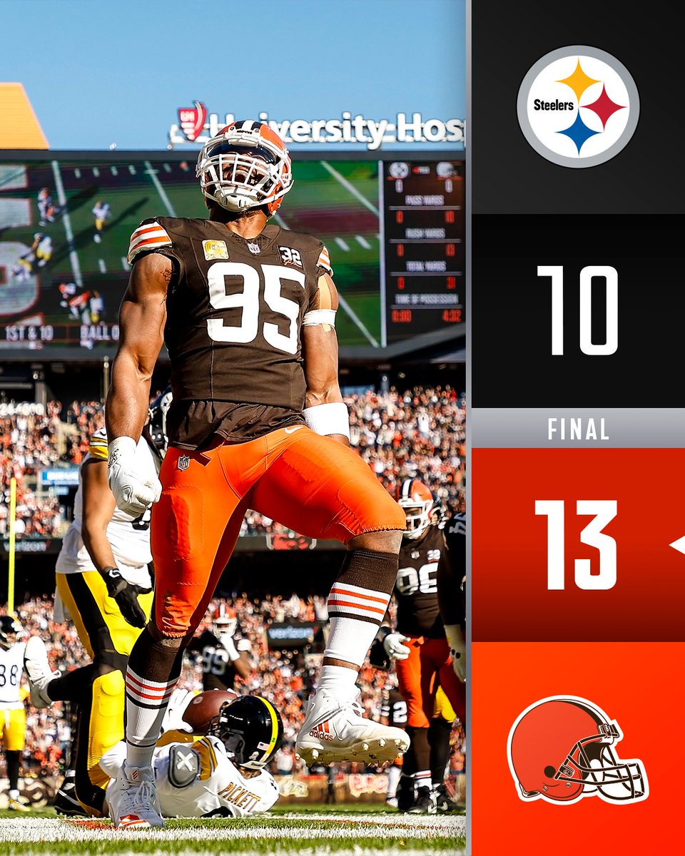 FINAL: A key win for the <a href="/Browns/">Cleveland Browns</a> in the AFC North standings. #PITvsCLE