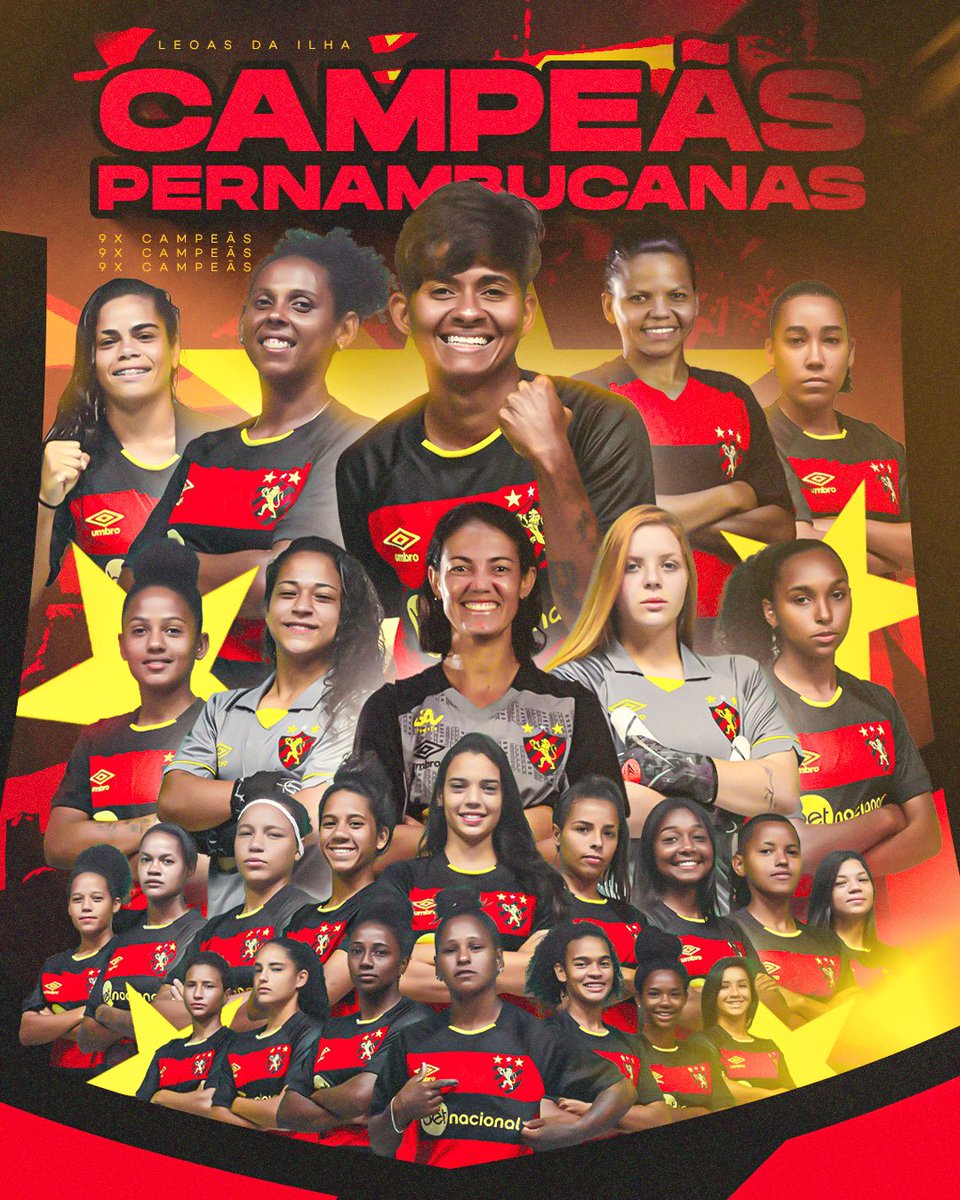 sportrecife's tweet photo. As maiores do estado: as Leoas vencem seu 9º título pernambucano e passam a ser as primeiras em troféus estaduais de Pernambuco! 9️⃣✖️🏆 https://t.co/i1opLYHqKx