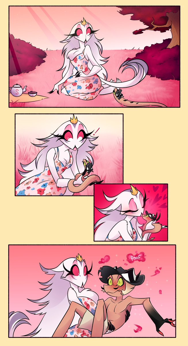GoetiaStan's tweet photo. It’s the final day of @StrellaWeek 🥲, so enjoy this story of Stella and Striker discovering true love for each other via a fairy tale~ 🦢❤️🐍
Art by @ValrielArt 

#StrellaWeek D7- Discovery 

https://t.co/n1Zf7vVLwY

#HelluvaBoss #Strella #HelluvaBossStella #HelluvaBossStriker https://t.co/M1tjhrNmQq