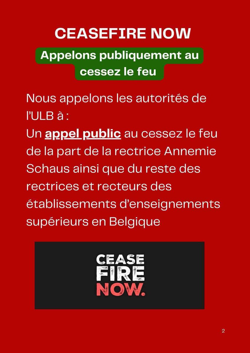 BdsComite's tweet photo. Des étudiants de l’Université Libre de Bruxelles organisent un rassemblement ce mercredi à midi sur le campus Solbosh. 
Voici leurs revendications 🔥🇵🇸 [1/2] https://t.co/GcxlKtbCdu