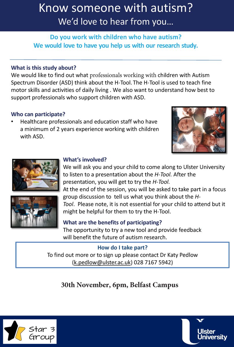 Dr Katy Pedlow (@ktpedlow) on Twitter photo Do you with with children who have Autism? Are you living in Northern Ireland? We are holding a workshop on 30th November 2023 in Belfast. Sign up @ k.pedlow@ulster.ac.uk <a href="/McConnellPhysio/">Dr Karen McConnell</a> <a href="/AutismNIPAPA/">Autism NI</a> Do you with with children who have Autism? Are you living in Northern Ireland? We are holding a workshop on 30th November 2023 in Belfast. Sign up @ k.pedlow@ulster.ac.uk <a href="/McConnellPhysio/">Dr Karen McConnell</a> <a href="/AutismNIPAPA/">Autism NI</a>