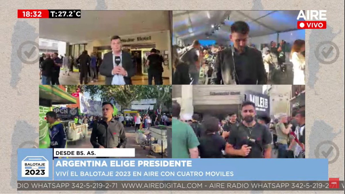 #EleccionesArgentina2023 | Los distintos móviles de AIRE en Buenos Aires a la espera de los resultados.