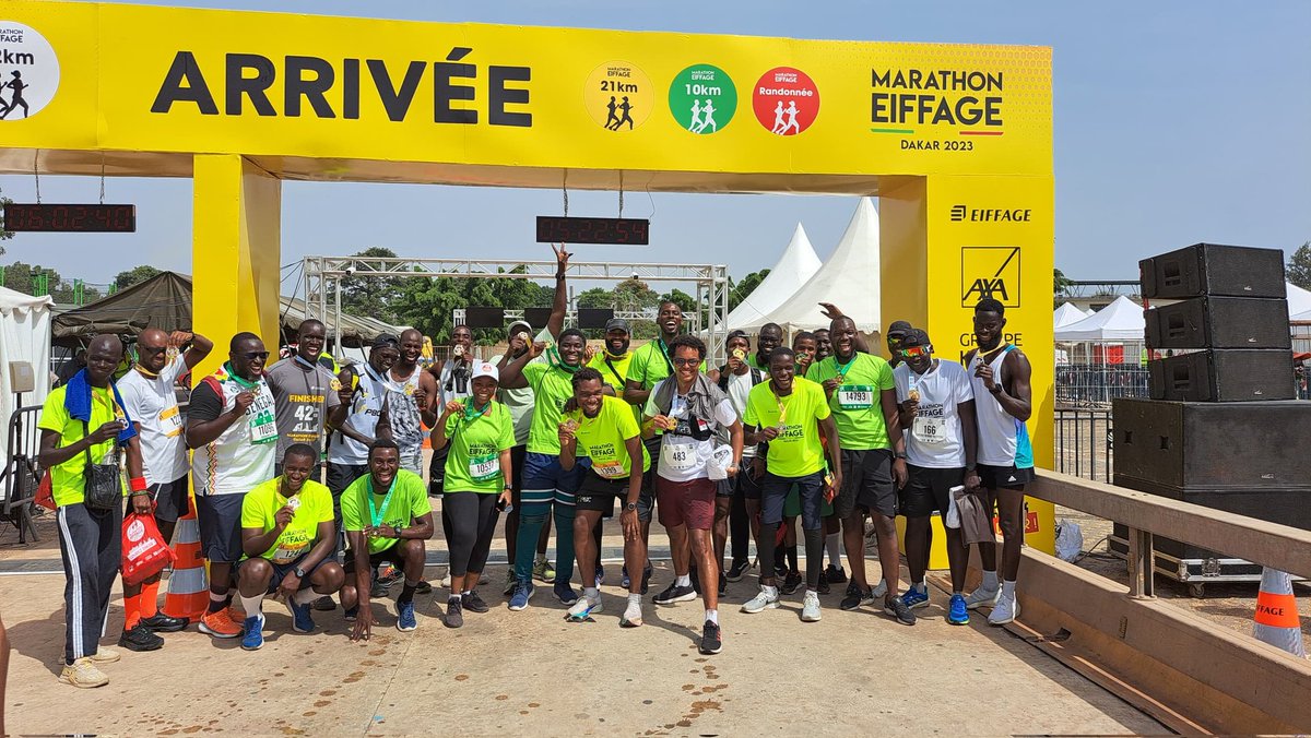 CLAP DE FIN <a href="/marathoneiffage/">Marathon Eiffage Dakar</a> 
PBC represent ! Bravo à nos Pobareurs et félicitations aux gagnants !
Voici nos teams du 42-21-10 km à l'arrivée !
Ce n'est que le début ! Congrats team🥳🙌🏽

#courezdakar2023 #running #marathoneiffagedakar2023 #PBC