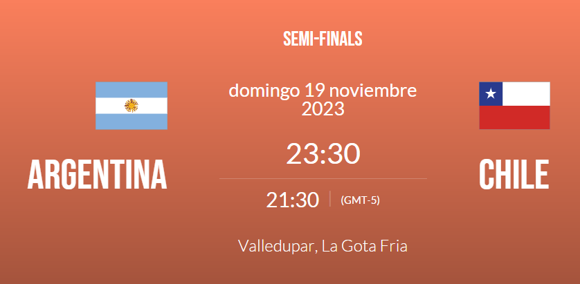🏀🇨🇱Sudamericano U17 varones, semifinal   
Sel. Chile vs Sel. Argentina
🔢fiba.basketball/es/sudamerican…
Domingo 19 noviembre, 23:30 horas