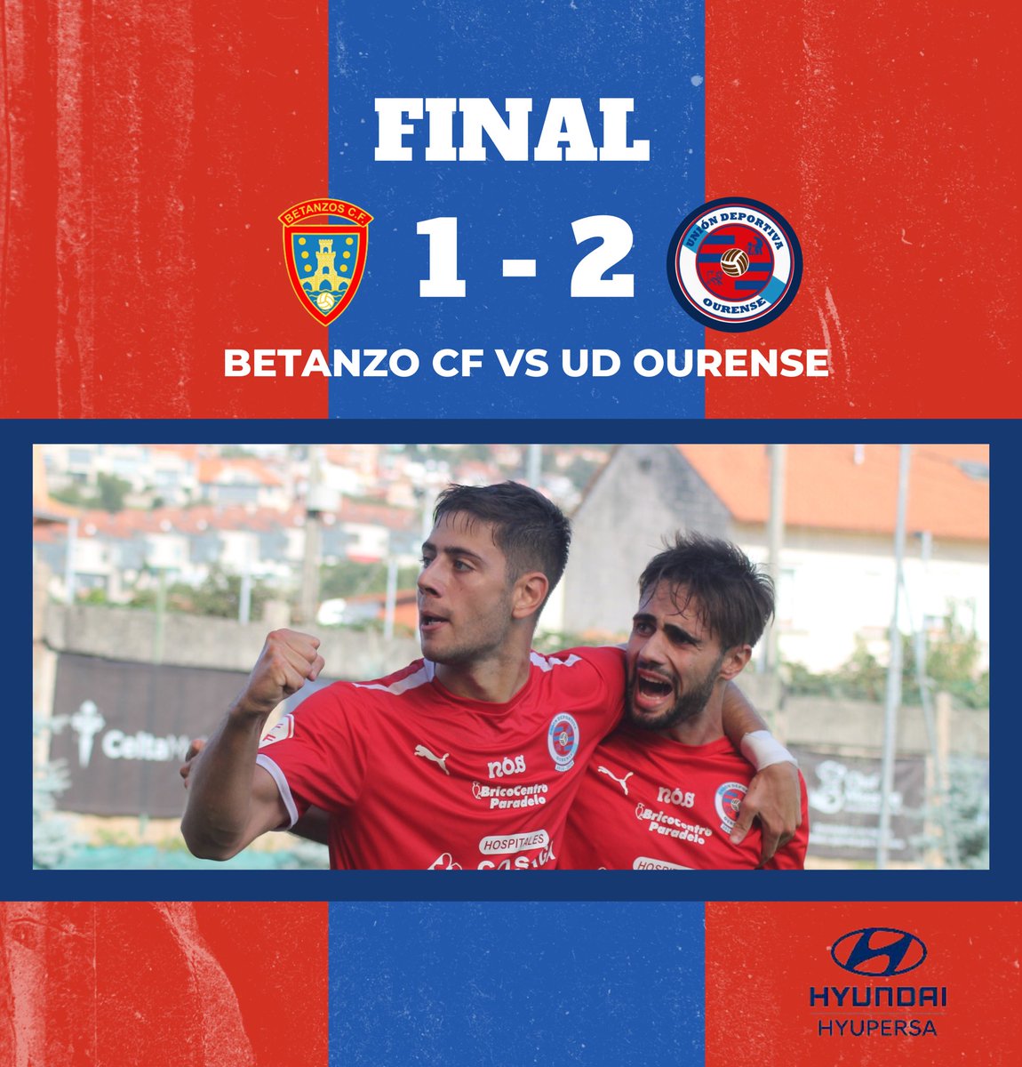 UDOurense2014's tweet photo. FINAAAAAAAAL!!! Resistimos! E si, sumamos de 3! Valeron os goles de Luismi e Rojo!!

Moitas grazas afección! Vémonos a vindeira semana!

Encontro patrocinado por @HyupersaOurense

#BetanzosOurense https://t.co/rQY9khtD2s