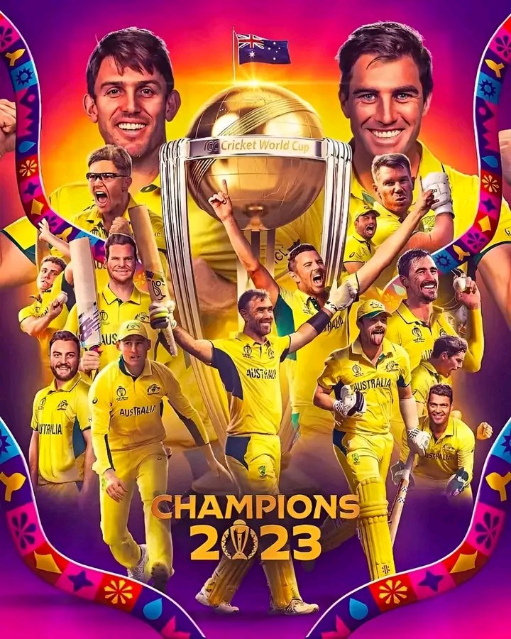 RahataliMr's tweet photo. Congratulations Australia Cricket on an incredible sixth #CricketWorldCup triumph! 🏆

Exceptional gameplay throughout the #CWC23 👏 https://t.co/KA2Qtrp8z5