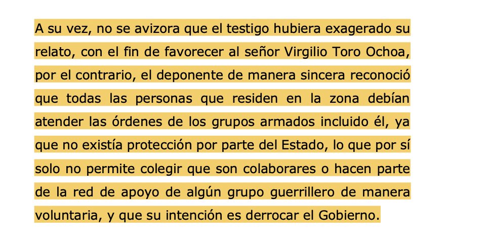 alfesac's tweet photo. Bonito fallo: absuelven por rebelión a campesino que tenía una tienda y que suministraba información y llevaba encomiendas de guerrilleros. En el contexto colombiano, de no acceder a ello pueden ser asesinados o desplazados. Decisión muy realista: https://t.co/ARwLmwUDFr