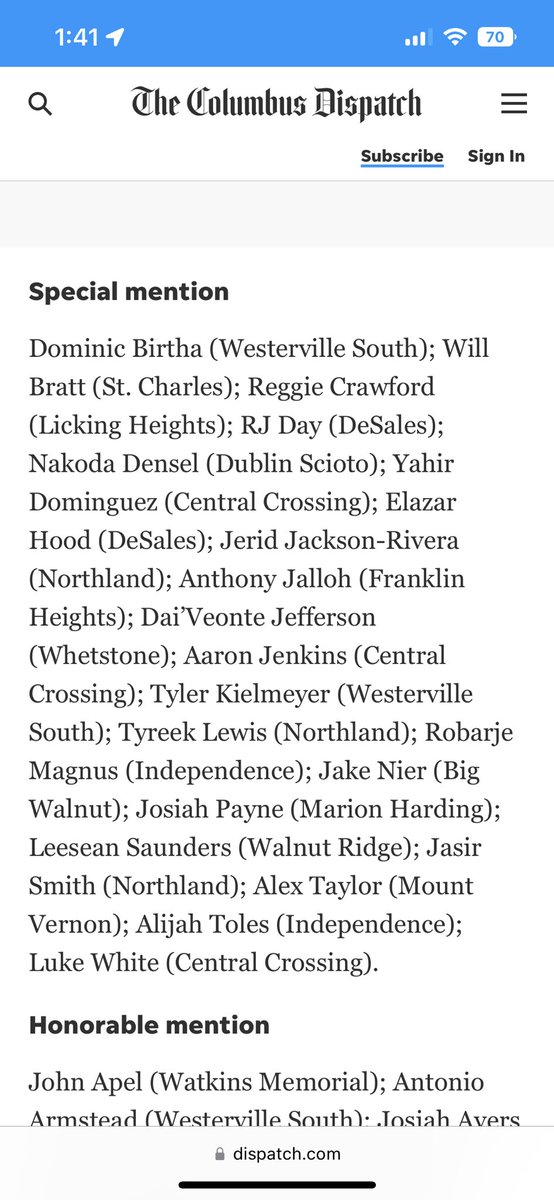 Blessed to receive 1st Team All-OCC and Special Mention All-District. All Glory To God.