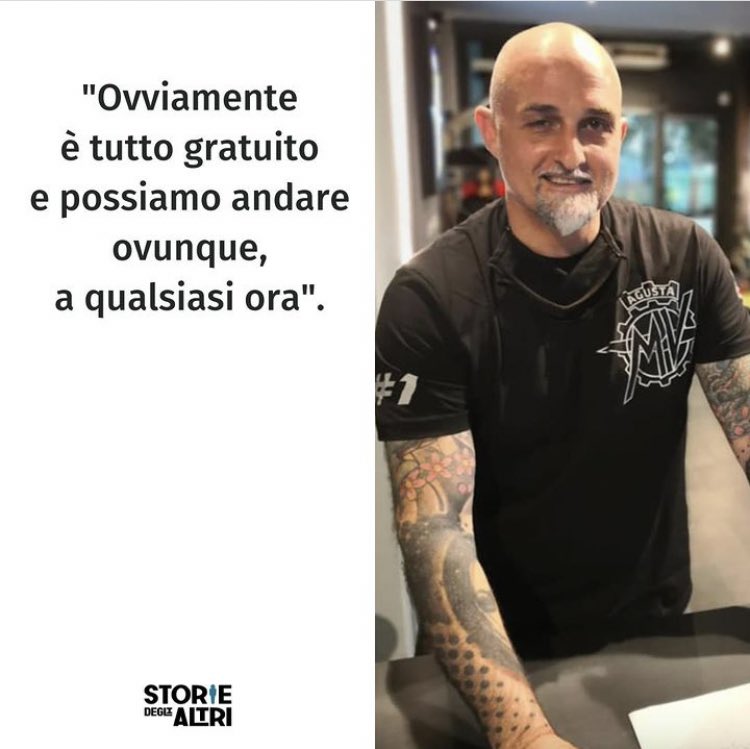 lui è riccardo guarnieri da 36 anni lavora come bodyguard, ha creato un servizio d’aiuto per le donne, raggruppando 200 colleghi disposti ad affiancare le donne in caso abbiano paura ad un appuntamento si sono resi disponibili ad ogni orario in ogni posto, gratuitamente +