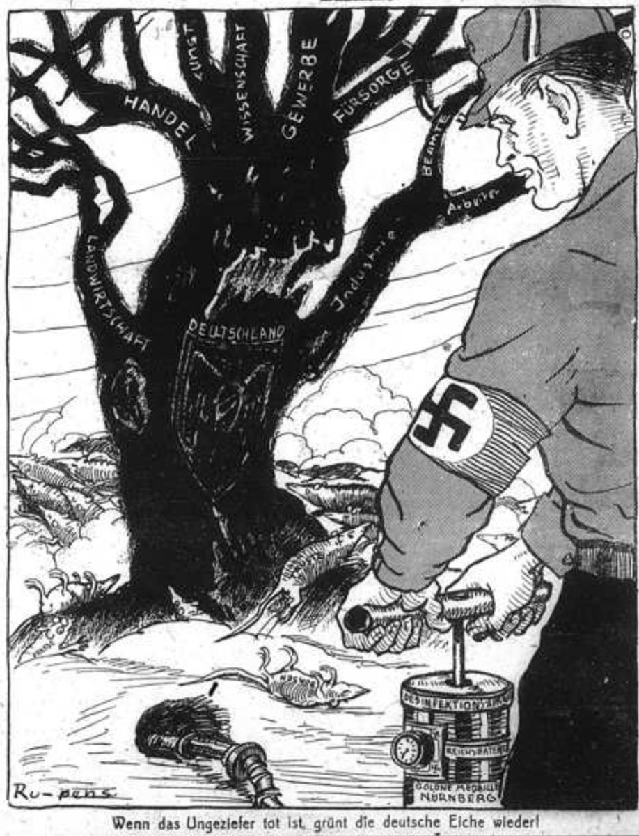 Left: Zionist propaganda depicting Palestinians as rats with the caption “Exterminator wanted for Gaza” 

Right: Nazi propaganda depicting Jews as rats with caption “When the vermin are dead, the German oak will flourish once more”

Zionism = Nazism