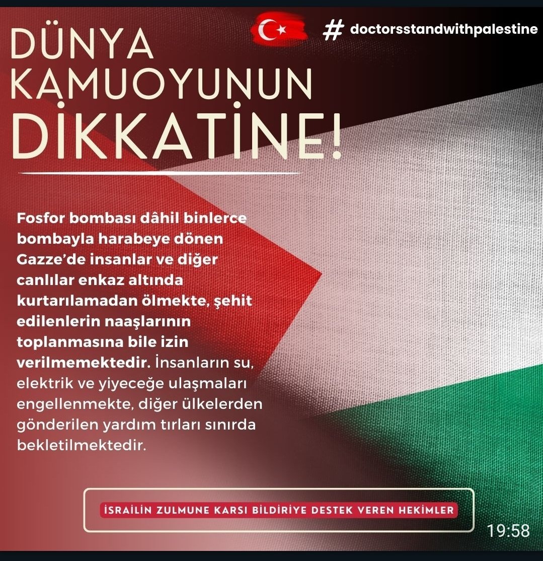 gelibolu2015's tweet photo. Bir Türk hekimi olarak İsrail hükümetinin ve ordusunun Gazze'de yürüttüğü sivil halkı, çocukları, sağlık çalışanlarını, şehrin alt yapısını hedef alan soykırımını şiddetle kınıyorum. 
#doctorsstandwithpalestine https://t.co/9nd0PjUMKk