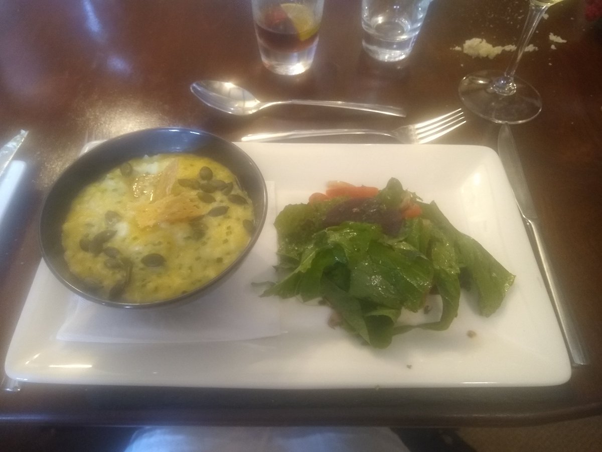 Our veggie mains @1861Restaurant  nettle risotto for M and pumpkin & Sage risotto for Mme. Both delicious and an excellent salad spiked with pickled shallots and beetroot.