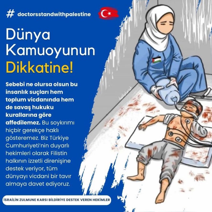İsrail 5.000 çocuk öldürerek insanlık suçu işliyor. 
Bunun hesabını verecek. 
#doctorsstandwithpalestine