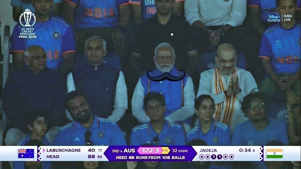 पनौती स्टेडियम....🤔🤔🤔🤫
<a href="/PMOIndia/">PMO India</a> नाम हटाओ 🇮🇳 जिताओ ..
किया जेठा लाल किया कर दिया?
<a href="/BCCI/">BCCI</a> <a href="/aajtak/">AajTak</a> <a href="/CMOGuj/">CMO Gujarat</a> <a href="/MNtvNews/">MNTv</a> <a href="/nayak1news/">Nayak 1</a>
<a href="/RSSorg/">RSS</a> <a href="/BJP4India/">BJP</a> <a href="/INCIndia/">Congress</a>