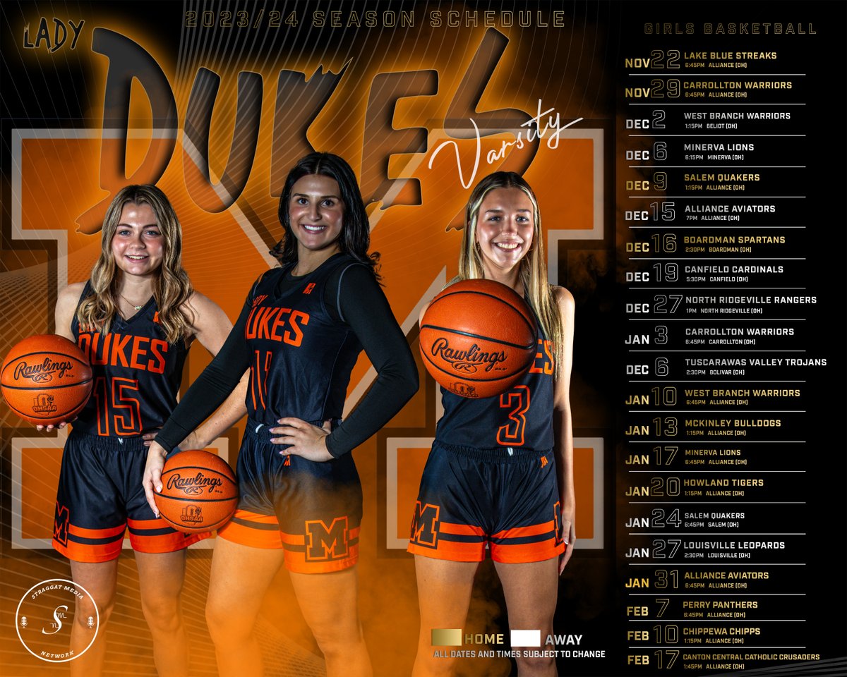 Straggat Media (@straggatmedia) on Twitter photo Check out the 2023/24 Lady Dukes Basketball Schedule! The season kicks off with an exciting home game against the Lake Blue Steaks on November 22nd at 6:45pm. <a href="/MarlingtonAD/">Marlington Athletics</a> <a href="/_LadyDukesBball/">Lady Dukes Basketball 🏀</a> Check out the 2023/24 Lady Dukes Basketball Schedule! The season kicks off with an exciting home game against the Lake Blue Steaks on November 22nd at 6:45pm. <a href="/MarlingtonAD/">Marlington Athletics</a> <a href="/_LadyDukesBball/">Lady Dukes Basketball 🏀</a>