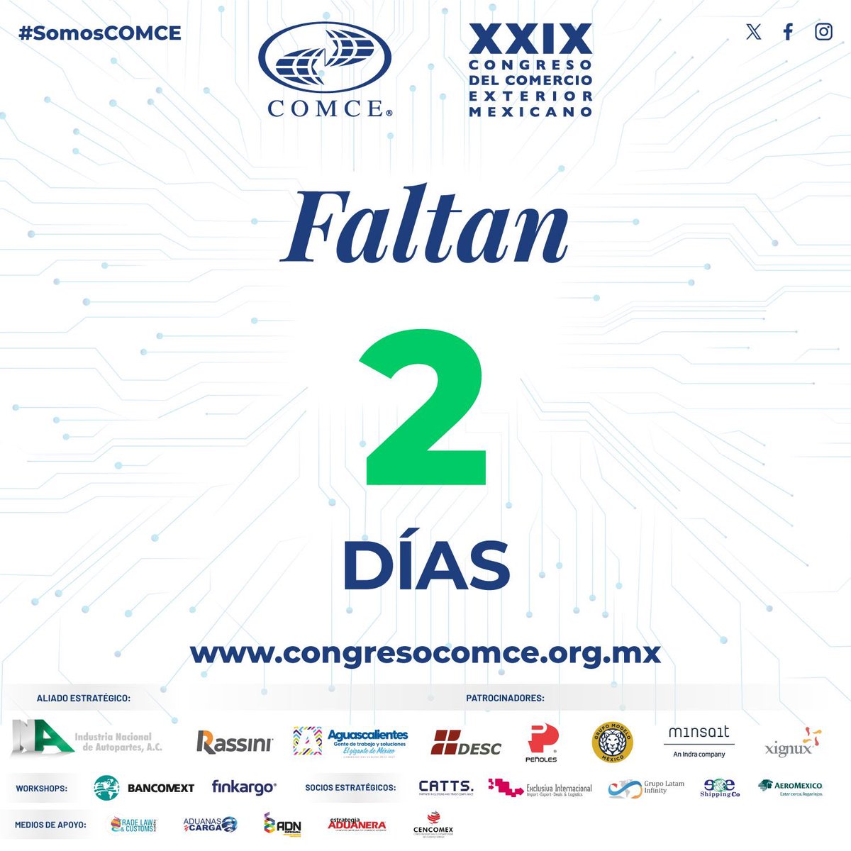 CongresoCOMCE's tweet photo. ¡El evento de comercio exterior más importante de México, en formato presencial! 🇲🇽😃🙌
🗓️ 21 de Noviembre 2023
📌 Centro Citibanamex, Ciudad de México
https://t.co/7DETc1MLKW
#CongresoCOMCE #SaveTheDate #SomosCOMCE https://t.co/q5XO6mtCS0