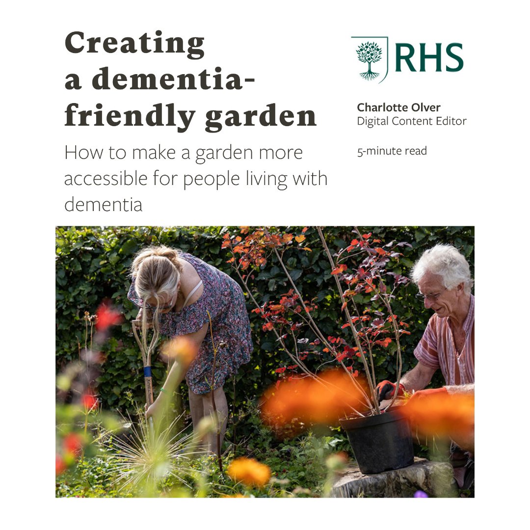 Great to see <a href="/The_RHS/">The RHS</a> helping to #raiseawareness on supporting people living with #raredementias.

Read designer Charlie Hawkes and @UCL's Dr Liza Griffin <a href="/LizaGriff/">Liza Griffin</a>'s insights on making gardens accessible for people living with rare dementias:

 rhs.org.uk/garden-inspira…