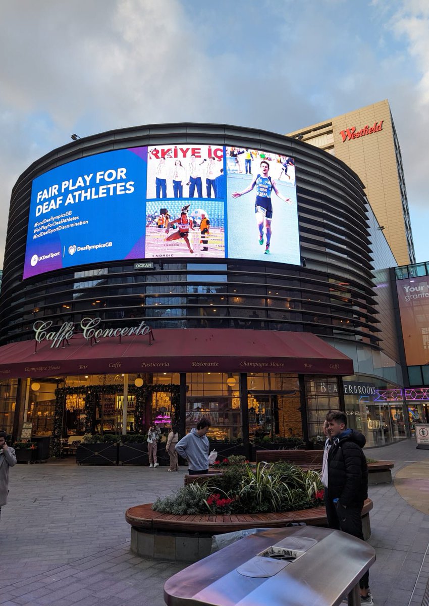 If you are out & about you may just see some of our amazing Great Britain Deaf Swimming Club members on a billboard like this one in #Stratford. #FairPlayForDeafAthletes #EndDeafSportDiscrimination #FundDeaflympicGBAthletes @deafsport @uk_sport @britishswimming @Swim_England