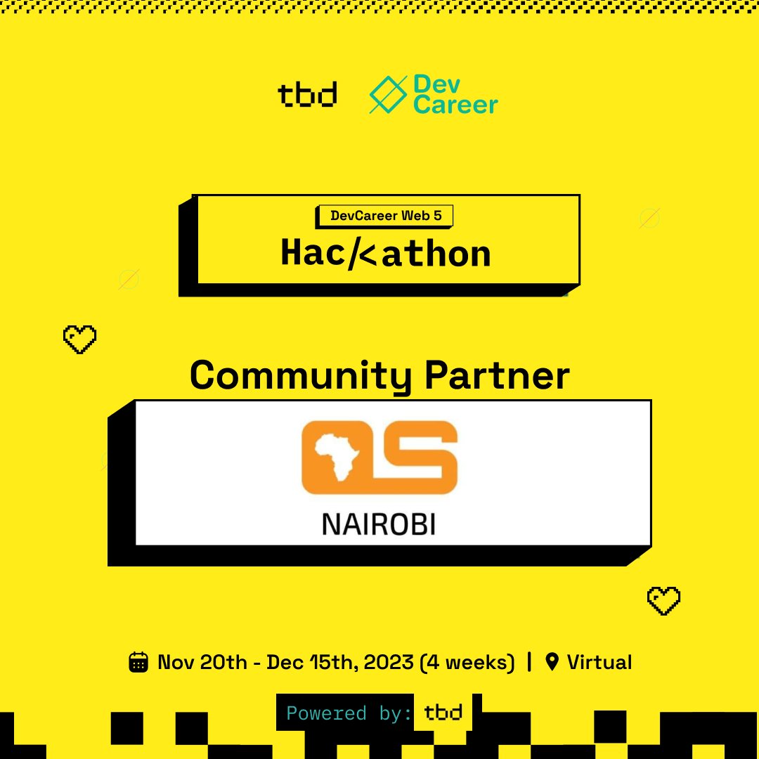 osca_nairobi's tweet photo. ✨ Exciting Opportunity ✨

🚀 We  have joined forces with @dev_careers to bring you the first-ever Web5 Hackathon in Africa. 

👨‍💻 Join us from Nov 20 to Dec 15 and unleash your creativity with Web5 technology. 

Learn more and Register here → https://t.co/Nn2MWlb3vv https://t.co/CJFXZRiZ4O