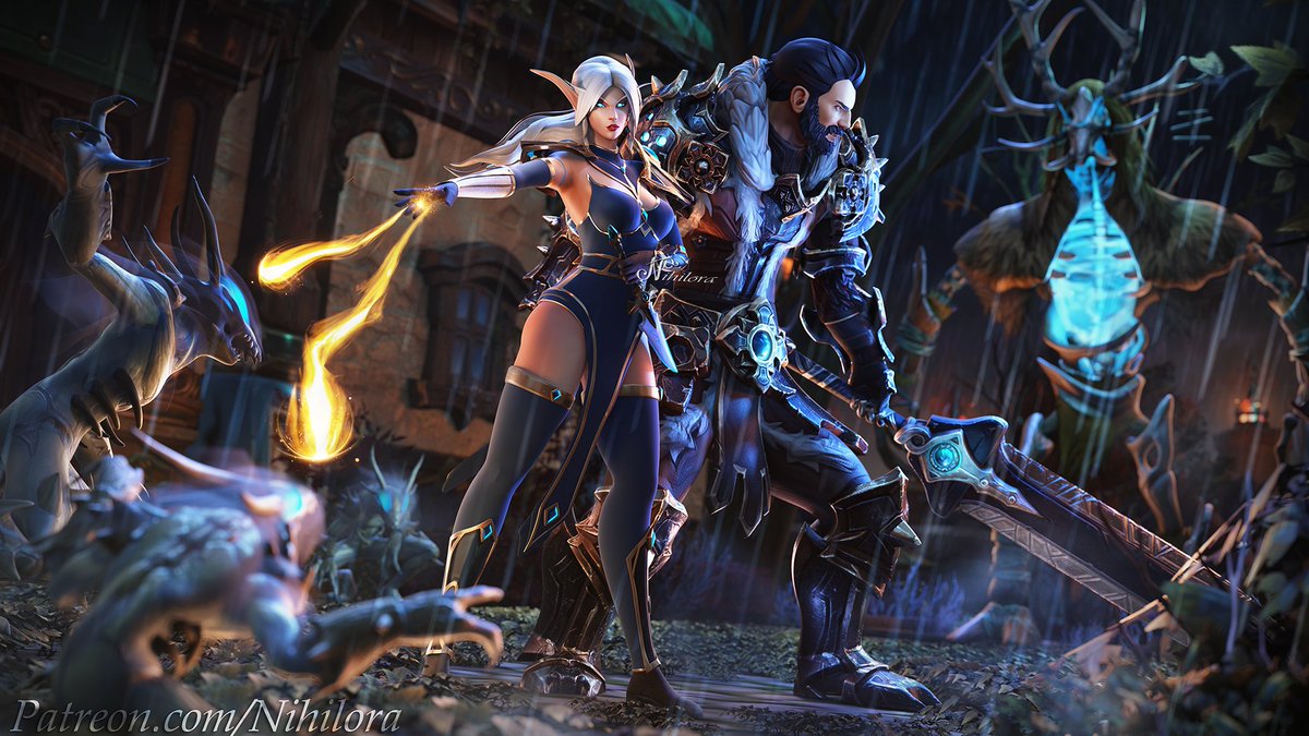 We're back at Waycrest Manor in Season 3! Here's a commemorative illustration for <a href="/Bronwyns_Art/">Bronwyn Goldensong - Comms Open</a> ✨

#warcraft #worldofwarcraft #bloodelf #human