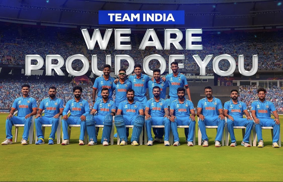 Really gutted at today’s loss, but very proud of our team for the way they played throughout the tournament. Credit to @CricketAus for being the better team on the day, and unbelievable innings by #TravisHead. Always stand with #IndianCricketTeam! @imVkohli you legend! #CWC2023