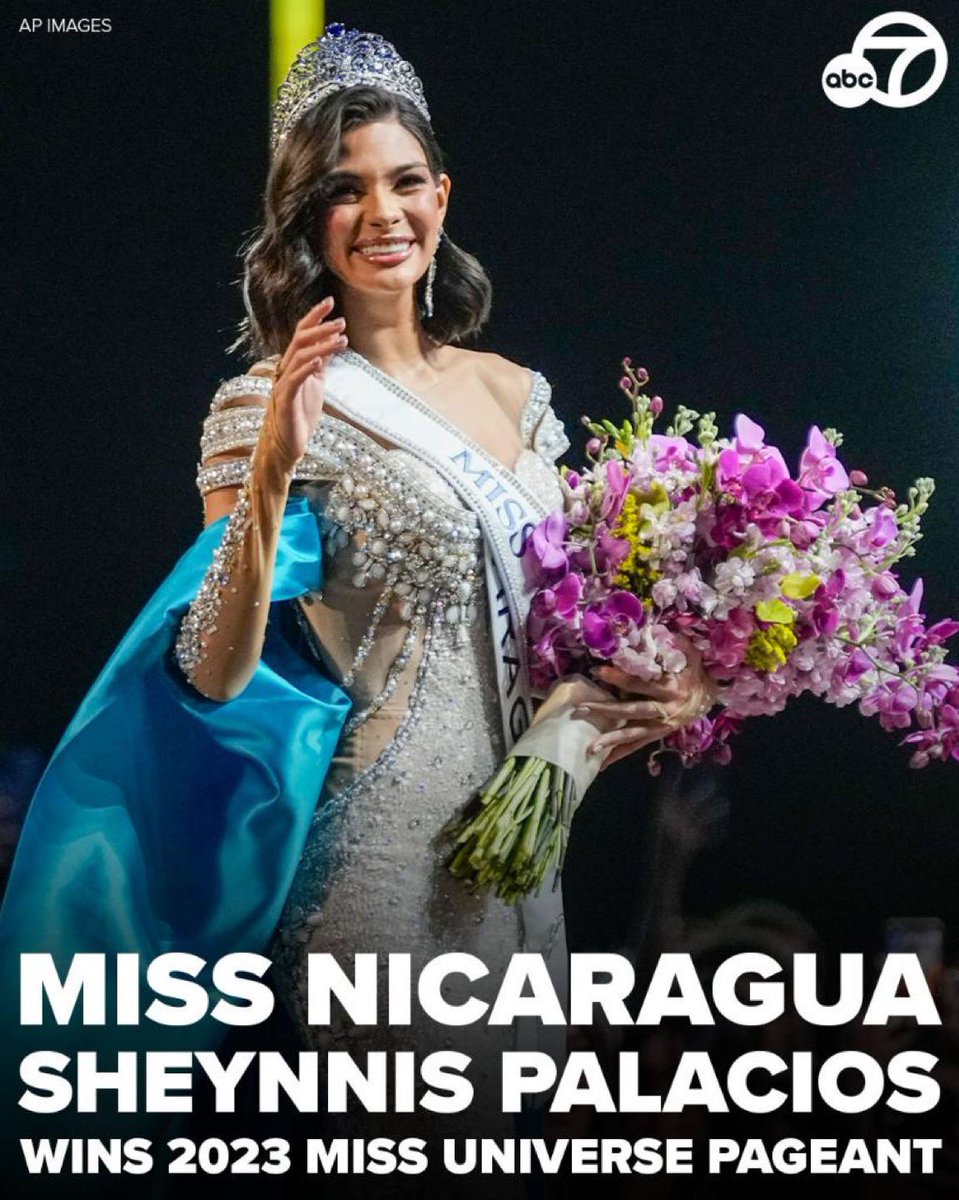 ananavarro's tweet photo. #Nicaragua has suffered many natural &amp; political disasters, most recently the ruthless Ortega dictatorship. Last night, @sheynnis gave all Nicaraguans -in country &amp; exile- cause to celebrate by becoming the FIRST NICARAGUAN @MissUniverse.

¡Felicidades, bella pinolera! 🇳🇮💙🤍💙 https://t.co/eUonlepu15