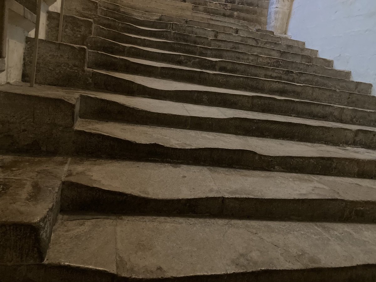 Love the dips in these stone steps in Wells Cathedral. Worn down over hundreds of years. #stone #steps #Wells