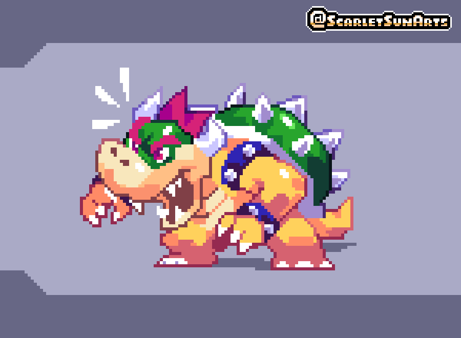 ScarletSunArts's tweet photo. Bowser but with N64 Shapes 
#Mario #Bowser  #SuperMarioBros #SuperMario64 #pixelart #ドット絵 https://t.co/M9ICA76SRK