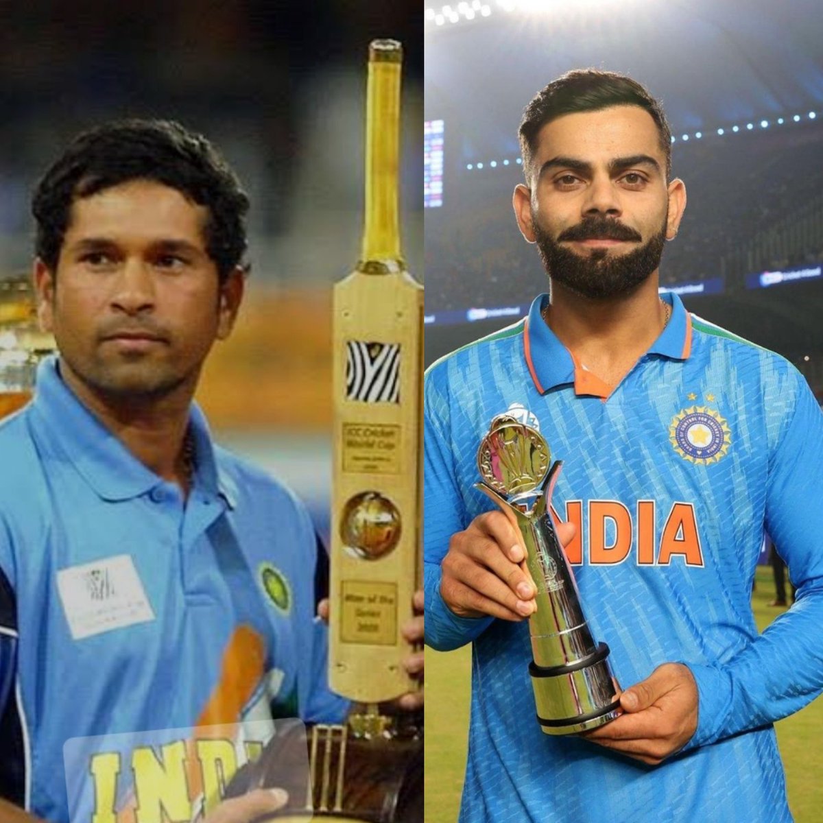 niranjanbhuyan_'s tweet photo. 20 yrs gone by, same thing, same emotion.

#INDvAUS 
#CWC23Final 
#ViratKohli𓃵 
#SachinTendulkar https://t.co/M94v6LjGf0