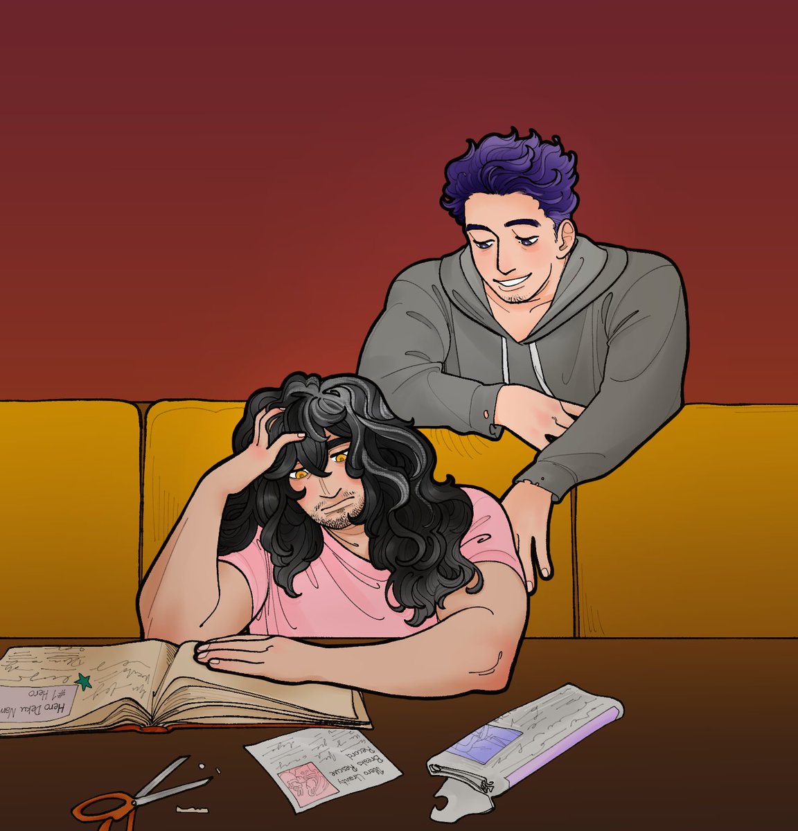 Returning to my MHA era (not really) with art for <a href="/muse_writes/">Magi_Muse_Writes</a>' fic for the <a href="/DadZawaBang/">Dad Zawa</a> 💛💕💕

archiveofourown.org/works/51454297…