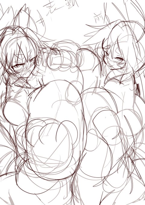 表紙下描き。コヤンスカヤの乳はナーフした…(   ᷇ᵕ ᷆  ) 