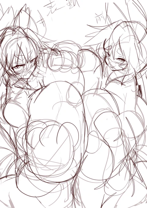 表紙下描き。コヤンスカヤの乳はナーフした…(   ᷇ᵕ ᷆  ) 