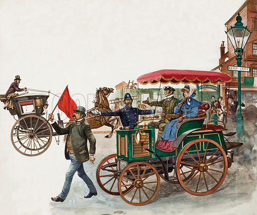 Decels of yesteryear: the Red Flag Act of 1865 limited automobiles to a max. 2 mph speed in towns, and required a man carrying a red flag to walk in front of the vehicle.

The law "effectively stopped innovation in powered road transport in Britain for over a quarter of a
