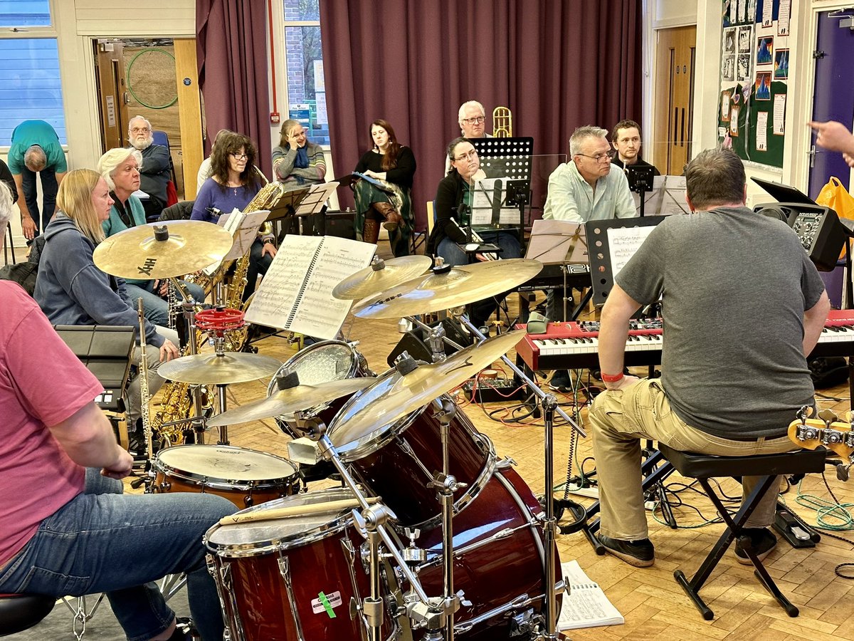 TWODSmusicals's tweet photo. The crew are busy rigging @trinitytheatre for Tuesday’s opening night of ‘A Chorus Line’! The orchestra and cast have met for the first time to sing through the show this afternoon, and we have a technical rehearsal this evening! #theatre #musical #acting #signing https://t.co/m5PGOk7VXc