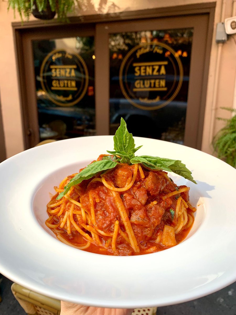 **Now on our regular menu!** Gluten Free Spaghetti All’Amatriciana frequently sold out when it was on our specials list, so we’ve added it to our regular menu! 

Featuring #glutenfree spaghetti from Italy with tomato sauce, onions, and guanciale - and of course add some cheese!